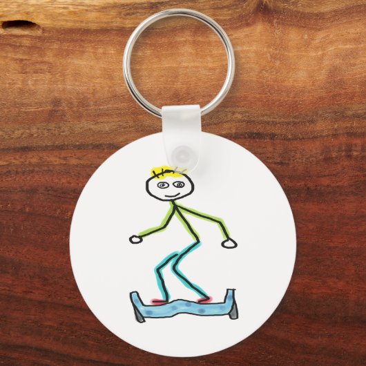Hoverboard Stickman Sleutelhanger (Voorkant)