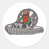 Hovercraft Ronde Sticker (Voorkant)
