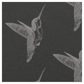 Hoverend - Hummingbird Black Print Stof (Close Up)