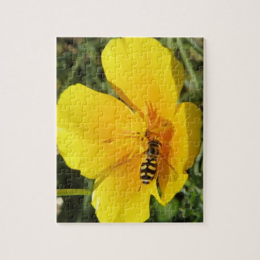 Hoverfly en Bloem — Puzzle Legpuzzel (Verticaal)