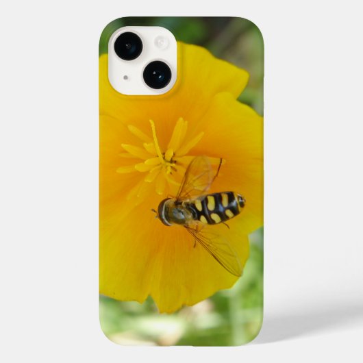 Hoverfly en Californian Poppy Case-Mate iPhone Case (Achterkant)