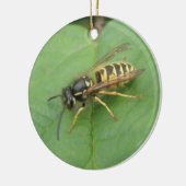 Hoverfly op een Leaf Custom Birthday Keramisch Ornament (Links)