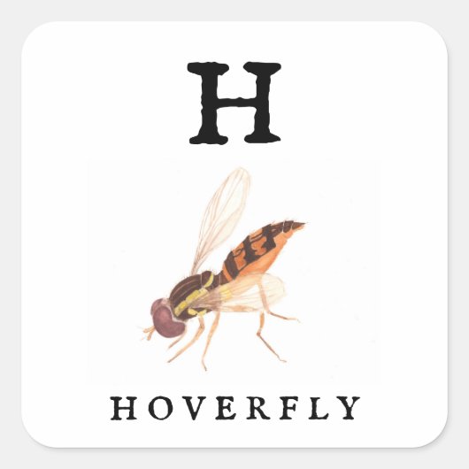Hoverfly Vierkante Sticker (Voorkant)