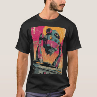 Hovering DJ Drone — Retro Turntable with Hot Neon T-shirt