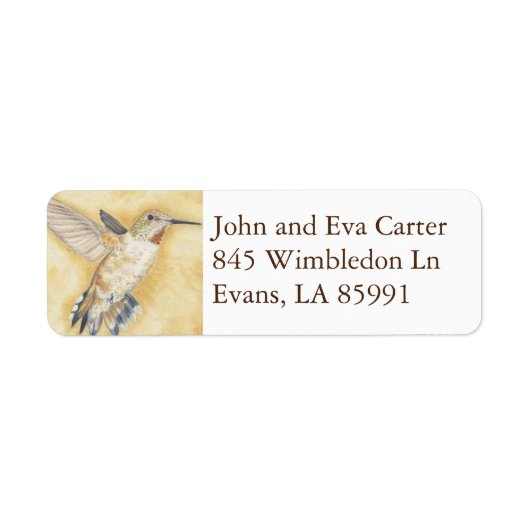 Hovering Hummingbird return address label (Voorkant)