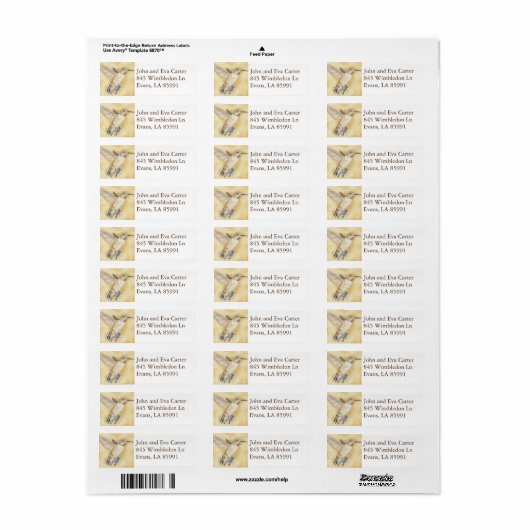 Hovering Hummingbird return address label (Full Sheet)