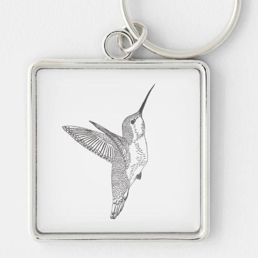 Hovering Hummingbird Sketch Sleutelhanger (Voorkant)