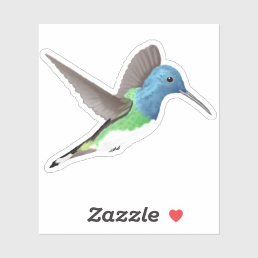 Hovering Jacobin Hummingbird - 1x douane cut. Sticker (Vel)
