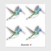 Hovering Jacobin Hummingbird - 4x op maat gesneden Sticker (Vel)