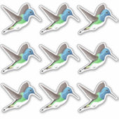 Hovering Jacobin Hummingbird - 9x aangepaste snede Sticker (Voorkant)