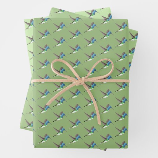 Hovering Jacobin Hummingbird - transp. 3 schoppen. Inpakpapier Vel (In situ)