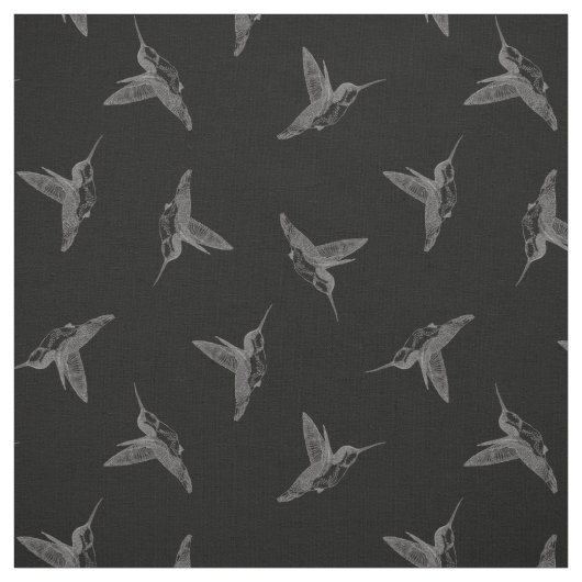 Hovering van zwarte Hummingbird-getoseerde afdruk Stof (Swatch)