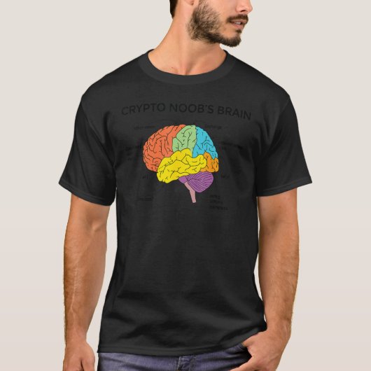 How a Crypto noob brain cool working and funny inn T-shirt (Voorkant)