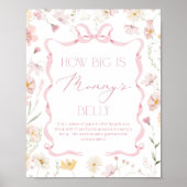 How big is belly Pink Wildflower Baby shower Poster (Voorkant)