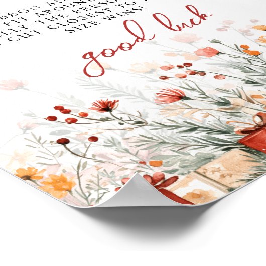 How big is her belly Merry Baby Shower Game sign Poster (Hoek)