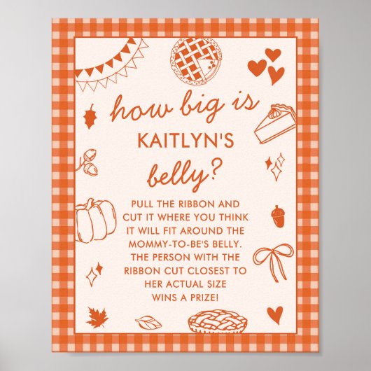 How Big Is Mommy's Belly? Baby Shower Game Poster (Voorkant)