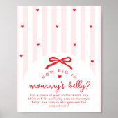 How big is mommys belly Valentines Baby Shower Poster (Voorkant)