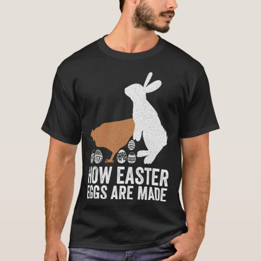 How Easter Eggs Are Made  Chicken Bunny Adult Men  T-shirt (Voorkant)