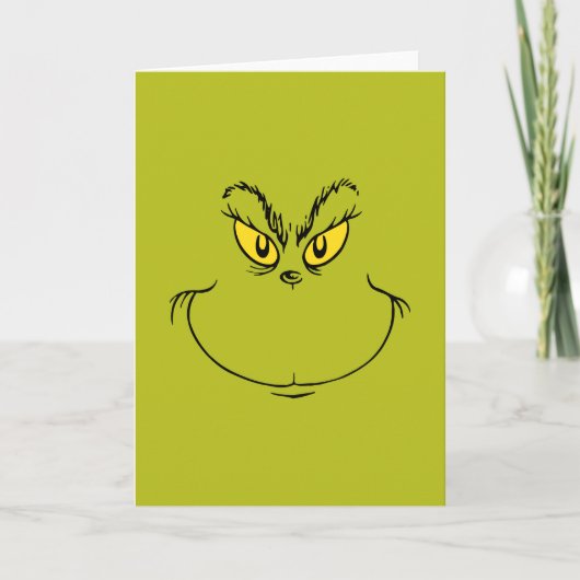 How Grinch Stole Christmas Face Feestdagen Kaart (Voorkant)