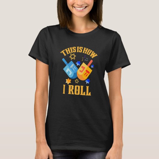 How I Roll Dreidel Ugly Hanukkah Sweater T-shirt (Voorkant)