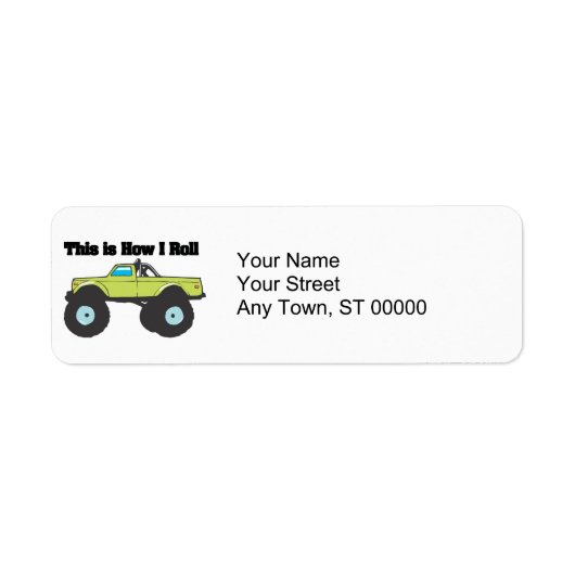 How I Roll (Monster Truck) Etiket (Voorkant)