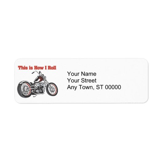 How I Roll (Motorfiets) Etiket (Voorkant)
