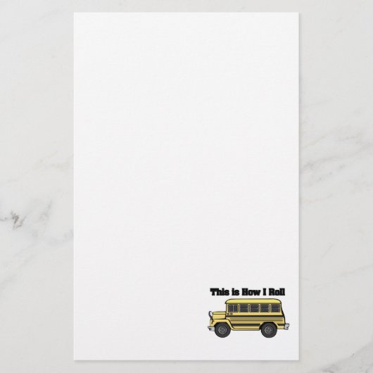 How I Roll (Schoolbus) Briefpapier (Voorkant)