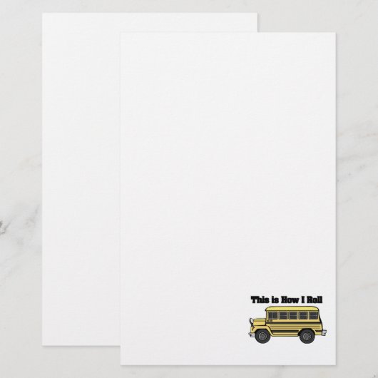 How I Roll (Schoolbus) Briefpapier (Voorkant / Achterkant)