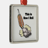 How I Roll (Stofzuiger) Metalen Ornament (Rechts)