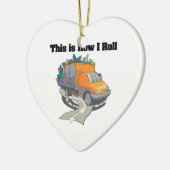 How I Roll (Vuilniswagen) Keramisch Ornament (Links)