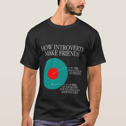 How Introverts Make Friends friends T-shirt (Voorkant)