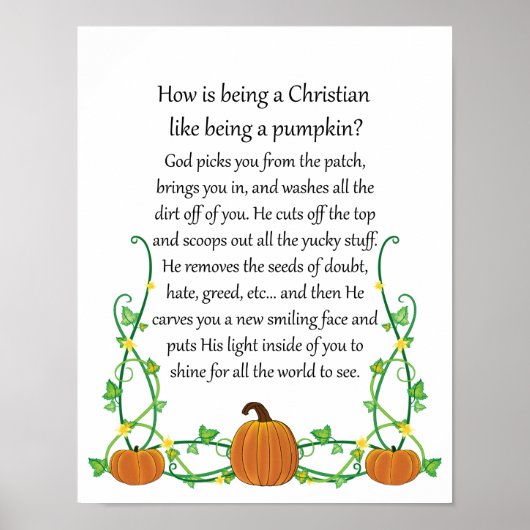 How is being a Christian like being a Pumpkin? Poster (Voorkant)