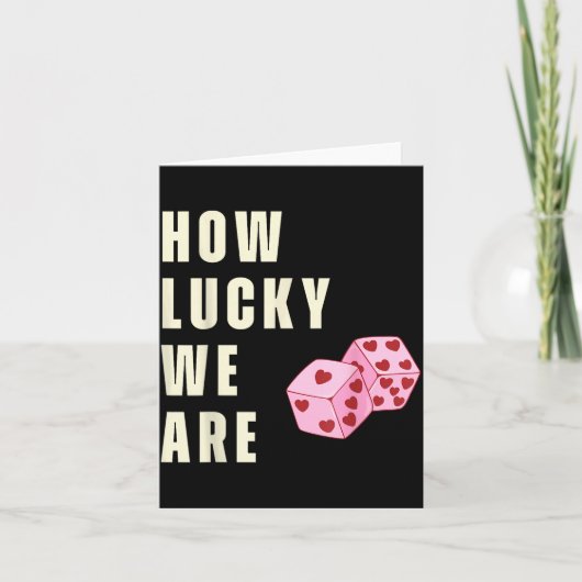 How Lucky We Are Heart Dice Couples Matching Valen Kaart (Voorkant)