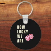 How Lucky We Are Heart Dice Couples Matching Valen Sleutelhanger (Voorkant)