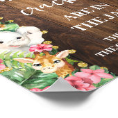 How Many Animal Crackers Pink Safari Shower Game  Poster (Hoek)