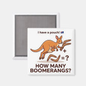 How Many Boomerangs? Kangaroo Math Game Magneet (Voorkant / Achterkant)