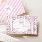 How many Bows Coquette Pink Bow Baby Shower Informatiekaartje