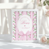 How many Bows Guessing Game Coquette Bow Pink Poster