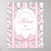 How many Bows Guessing Game Coquette Bow Pink Poster (Voorkant)