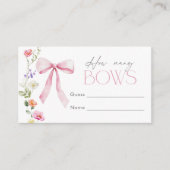 How many Bows Pink Wildflower Baby Shower Informatiekaartje (Voorkant)