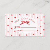 How many Bows Red Bow Valentines Day Coquette Informatiekaartje (Voorkant)