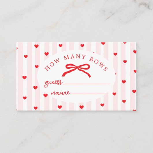 How many Bows Red Bow Valentines Day Coquette Informatiekaartje (Voorkant)