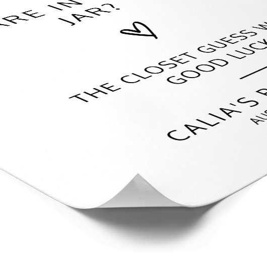 How Many Candies Are In the Jar Baby Shower Game Poster (Hoek)