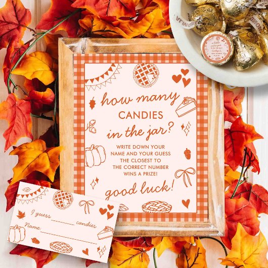 How Many Candies In The Jar? Baby Shower Game Card Informatiekaartje