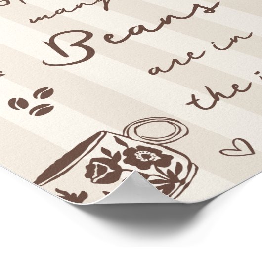 How Many Coffee Beans Guessing Game Sign Poster (Hoek)