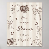 How Many Coffee Beans Guessing Game Sign Poster (Voorkant)