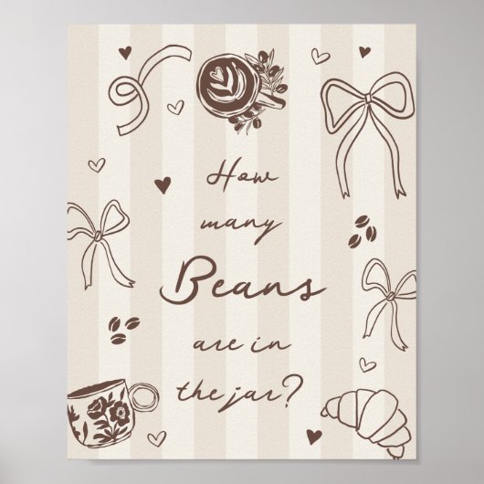 How Many Coffee Beans Guessing Game Sign Poster (Voorkant)