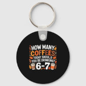 How Many Coffees Today Funny 67 Meme For Coffee Lo Sleutelhanger (Voorkant)