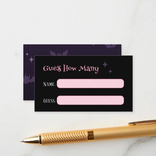How Many Cute Spooky Halloween Baby Shower Game Informatiekaartje (Voorkant / Achterkant in situ)