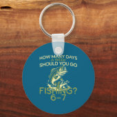 How Many Days A Week Should You Go Fishing 6-7  Sleutelhanger (Voorkant)